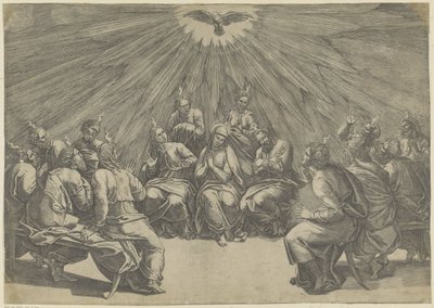 Derramamiento del Espíritu Santo Pentecostés de Giovanni Jacopo Caraglio