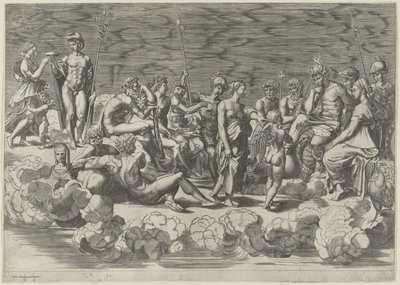 Colección de dioses en el Olimpo de Giovanni Jacopo Caraglio