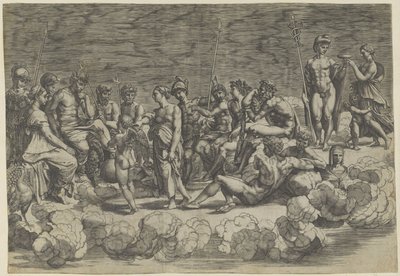 Colección de dioses en el Olimpo de Giovanni Jacopo Caraglio