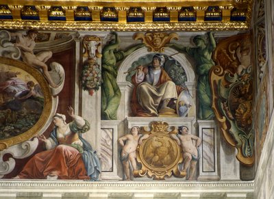 (detalle) del fresco del Palacio Quirinal, Roma de Giovanni Lanfranco