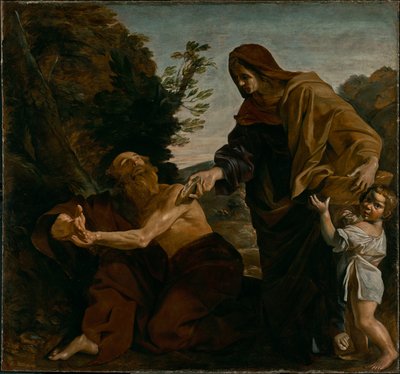 Elías recibe el pan de la viuda de Sarepta de Giovanni Lanfranco