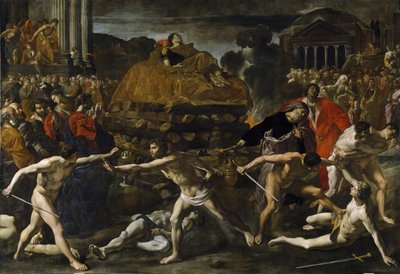Funeral de un emperador romano Ceremonia de cremación de Giovanni Lanfranco