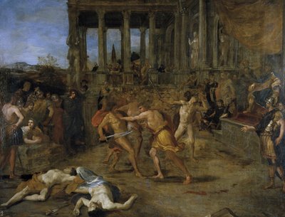 Luchas de gladiadores de Giovanni Lanfranco