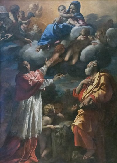 Virgen con el Niño y San Carlos Borromeo y San Bartolomé de Giovanni Lanfranco