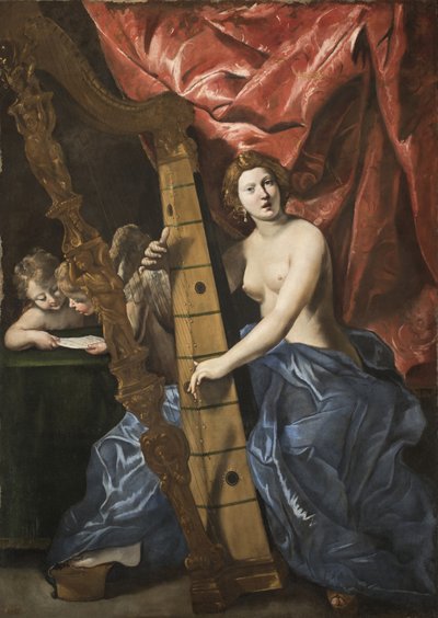 Venus tocando el arpa de Giovanni Lanfranco