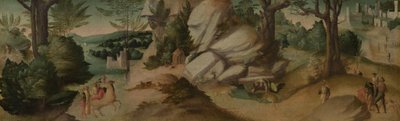 Escenas de una leyenda, probablemente hacia 1515-1520 (óleo sobre lienzo) de Giovanni Larciani