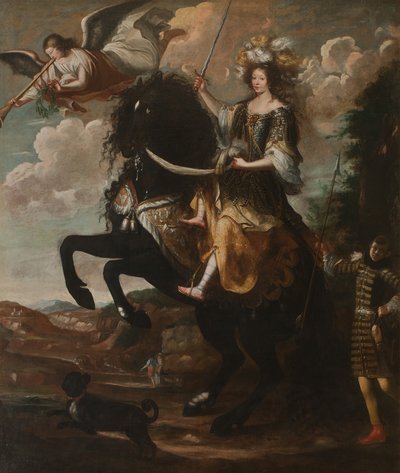 Retrato ecuestre de Marie Jeanne Baptiste 1644-1724, Duquesa de Saboya, c. 1670 de Giovanni Luigi Buffi