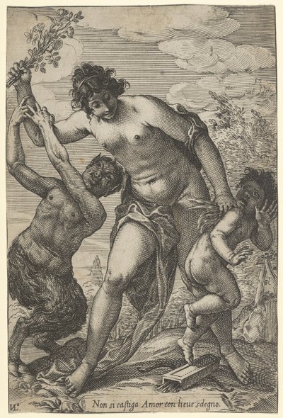 Venus azotando a Cupido con rosas de Giovanni Luigi Valesio