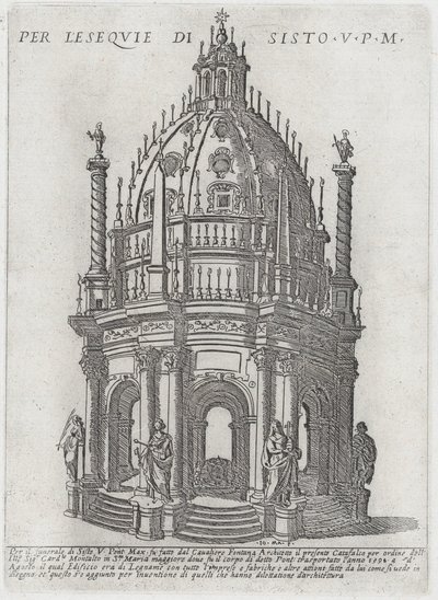 Catafalco para el Papa Sixto V, 1591 de Giovanni Maggi