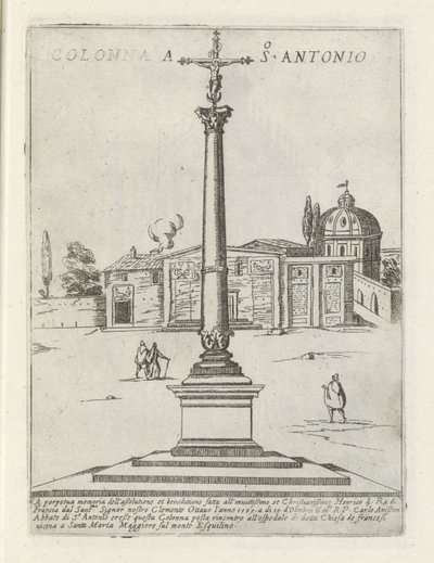 columna de san antonio Colonna a S. Antonio (título sobre objeto) Monumentos y edificios modernos y antiguos en Roma (título de la serie) Ornamenti di fabriche antichi et moderni dell