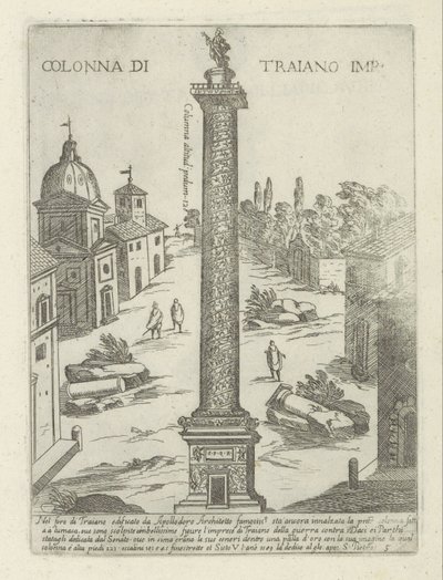 Columna de Trajano en Roma Colonna di Traiano imp. (título en el objeto) Monumentos y edificios modernos y antiguos en Roma (título de la serie) Ornamenti di fabriche antichi et moderni dell