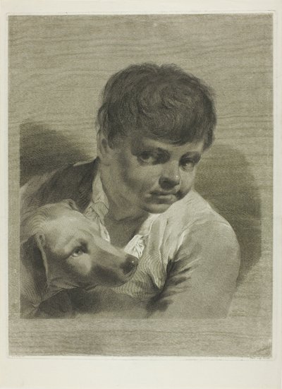 Un niño con un perro de Giovanni Marco Pitteri