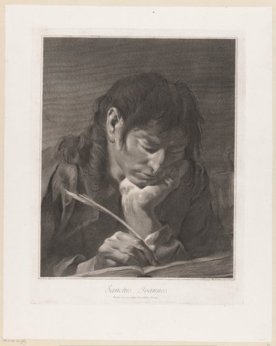el apóstol juan Sanctus Joannes (título sobre objeto) Los Apóstoles (título de la serie) de Giovanni Marco Pitteri