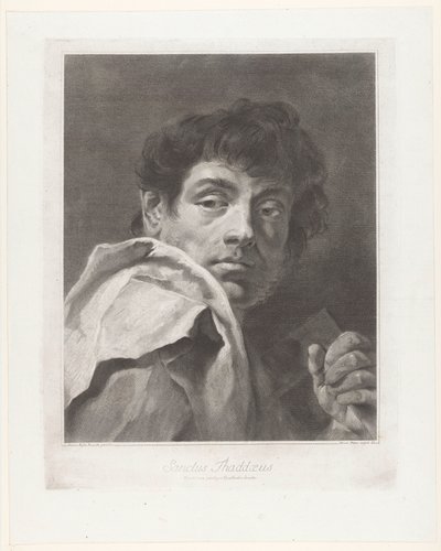 Apóstol Judas Tadeo Sanctus Thaddaeus (título sobre el objeto) Los Apóstoles (título de la serie) de Giovanni Marco Pitteri