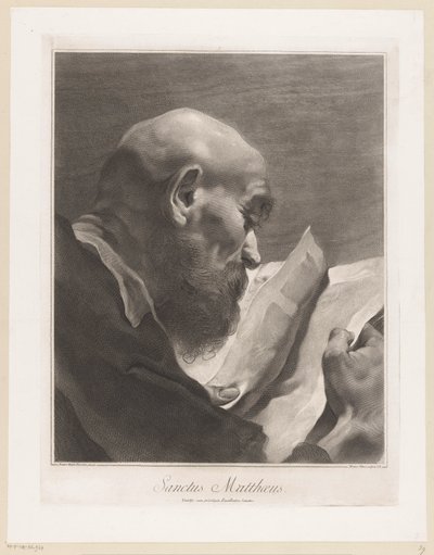 Apóstol Mateo Sanctus Matthaeus (título sobre el objeto) Apóstoles (título de la serie) de Giovanni Marco Pitteri