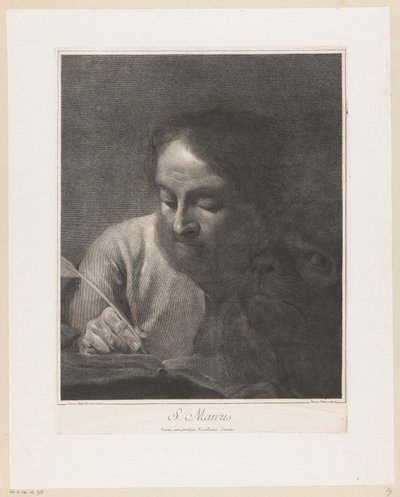 El evangelista Marcos con León S. Marcus (título sobre el objeto) de Giovanni Marco Pitteri