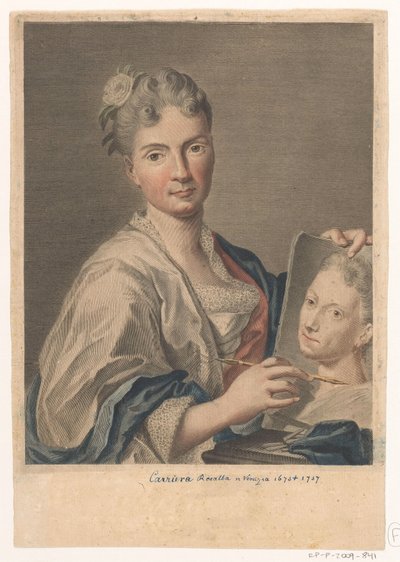 Retrato de la artista Rosalba Carriera Retratos de artistas (título de la serie) de Giovanni Marco Pitteri