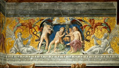 Una deidad marina ofrece un pequeño jabalí (detalle) de Giovanni Maria Falconetto