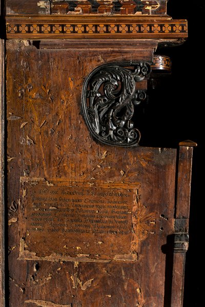 Coro Canónico de Madera, Incrustado por Giovanni Maria Platina 1484, Incrustación lateral izquierda de Giovanni Maria Platina