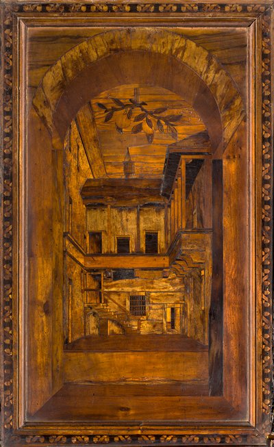 Coro canónico de madera, Incrustado por Giovanni Maria Platina 1484, Sitial superior de Giovanni Maria Platina