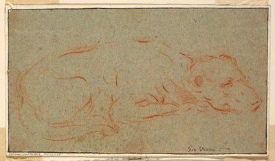 Boceto: Un perro agachado de Giovanni Maria Viani