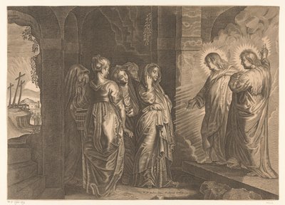 Mujeres santas en la tumba de Cristo de Giovanni Merlo (attributed to)