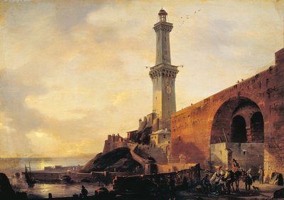 Génova, vista del faro de Giovanni Migliara