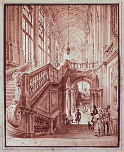 Sala del Palazzo Madama, por Giovanni Migliara (1785-1837) de Giovanni Migliara