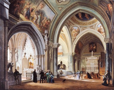 Dentro del Monasterio en Altacomba de Giovanni Migliara