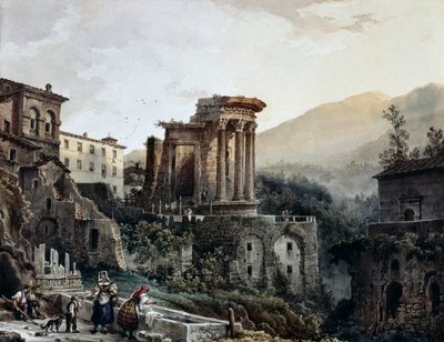 El Templo de Vesta en Tívoli, por Giovanni Migliara (1785-1837), Italia de Giovanni Migliara