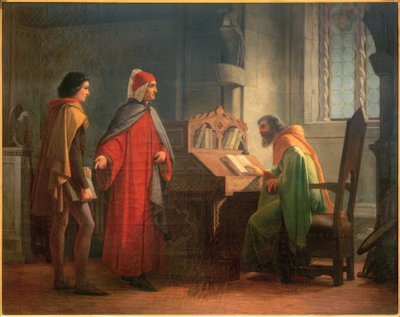 Dante Alighieri presenta a Giotto a Guido Novello da Polenta de Giovanni Mochi