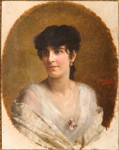 Rostro de niña (óleo sobre lienzo) de Giovanni Muzzioli