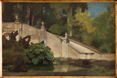Escalera con estanque (óleo sobre lienzo) de Giovanni Muzzioli