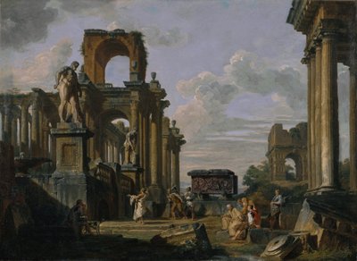 Arquitectura y escultura antiguas Capriccio. de Giovanni Paolo Panini