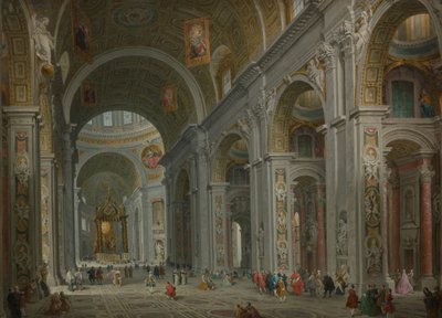 Interior de San Pedro, Roma, después de 1754 de Giovanni Paolo Panini
