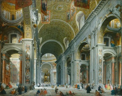 Interior de San Pedro, Roma, c. 1754 de Giovanni Paolo Panini