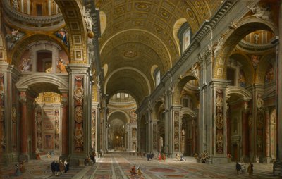 Interior de San Pedro, Roma de Giovanni Paolo Panini