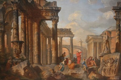 Ruinas Romanas con un Predicador de Giovanni Paolo Panini