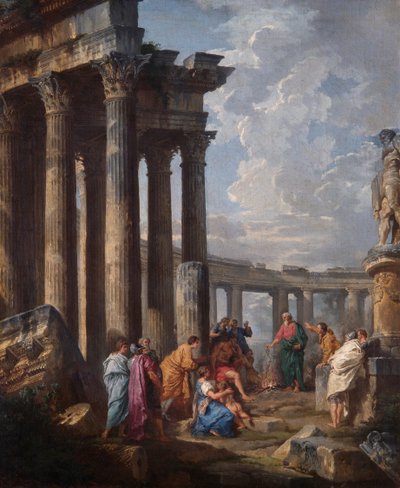 San Pablo en Malta, agarrando la víbora, 1735 de Giovanni Paolo Panini
