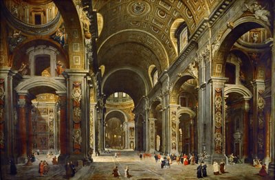 Cardenal Melchior de Polignac visitando la Basílica de San Pedro en Roma de Giovanni Paolo Pannini