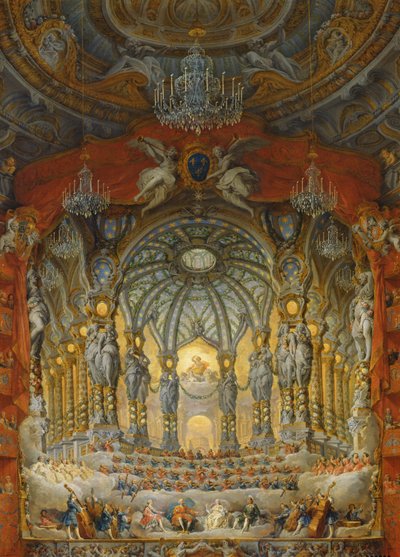 Concierto dado por el Cardenal de La Rochefoucauld en el Teatro Argentina en Roma, en el matrimonio de Luis el Delfín (1729-65) hijo de Luis XV, con María Josefa de Sajonia (1731-67), 1747 de Giovanni Paolo Pannini
