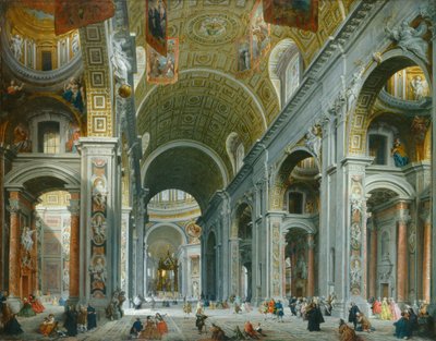 Interior de San Pedro, Roma de Giovanni Paolo Pannini