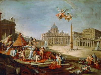 Piazza San Pietro, Roma con el triunfo del papado de Giovanni Paolo Pannini