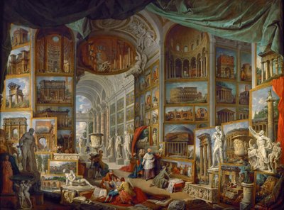 Galería de imágenes con vistas de la antigua Roma Roma Antica de Giovanni Paolo Pannini