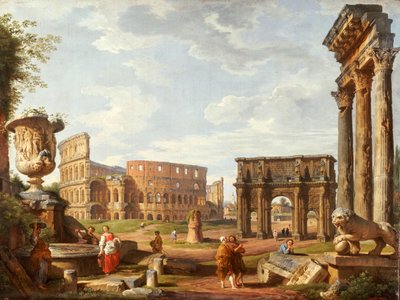 Vista caprichosa de Roma, 1743 de Giovanni Paolo Pannini