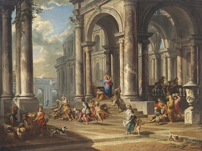 Cristo expulsando a los mercaderes del Templo de Giovanni Paolo Pannini