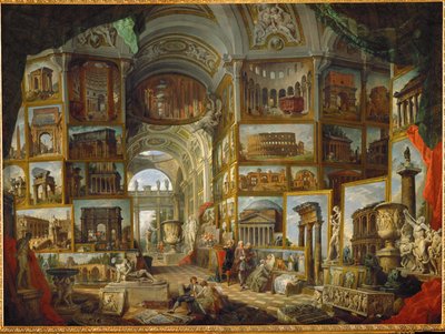 Galería de vistas de la antigua Roma, pintadas ... de Giovanni Paolo Pannini or Panini