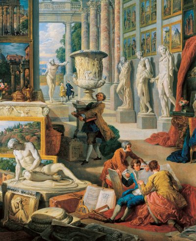 Galería de vistas de la antigua Roma (detalle) de Giovanni Paolo Pannini