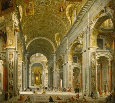 Interior de San Pedro, Roma de Giovanni Paolo Pannini