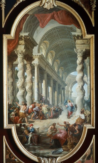 Jesús apedreado en el Templo de Giovanni Paolo Pannini